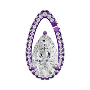 Pave Diamond Medium Drop Link 8 ct Pear Shaped Diamond
