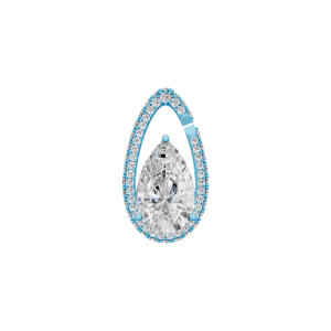 Pave Diamond Medium Drop Link 8 ct Pear Shaped Diamond