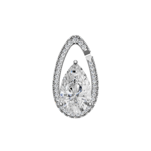 Pave Diamond Medium Drop Link 8 ct Pear Shaped Diamond